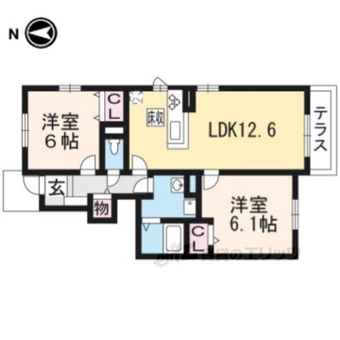 京都府長岡京市長法寺南野 長岡天神駅 2LDK アパート 賃貸物件詳細