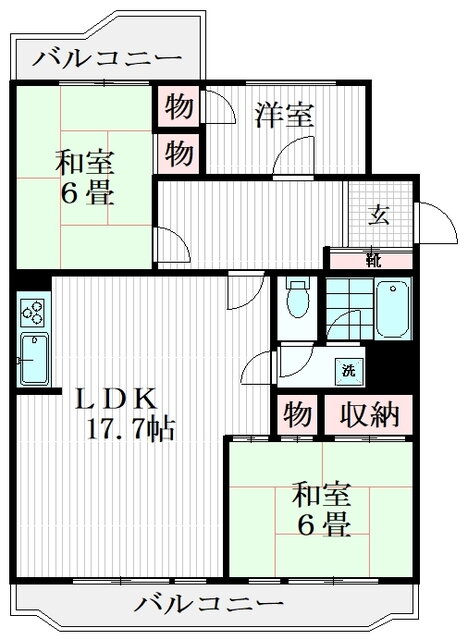 西所沢パークハイツ　Ｃ棟 1階 2SLDK 賃貸物件詳細