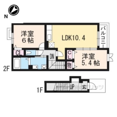 滋賀県東近江市妙法寺町 八日市駅 2LDK アパート 賃貸物件詳細