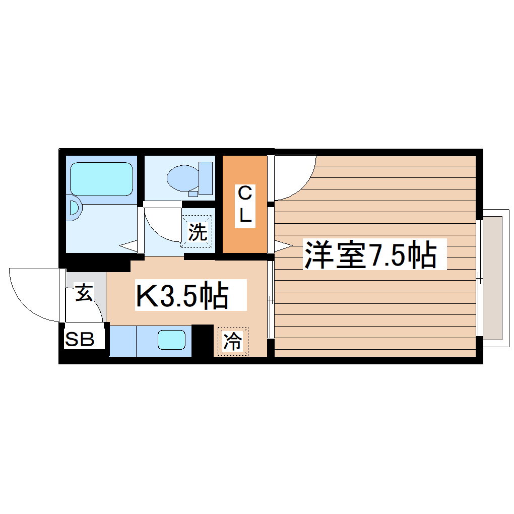 宮城県仙台市青葉区中山２ 東北福祉大前駅 1K アパート 賃貸物件詳細