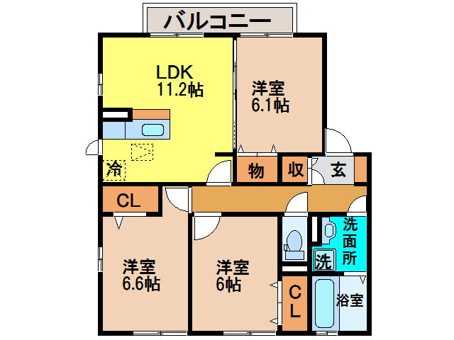 長崎県大村市富の原２ 3LDK アパート 賃貸物件詳細