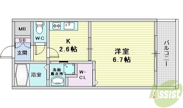 Ｓ－ＦＯＲＴ福島ＬａＬｕｎａ 3階 1K 賃貸物件詳細