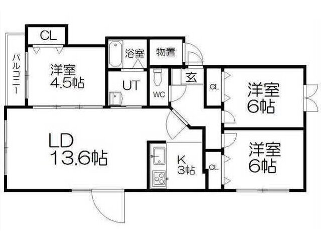 北海道札幌市白石区北郷九条７ 白石駅 3LDK アパート 賃貸物件詳細