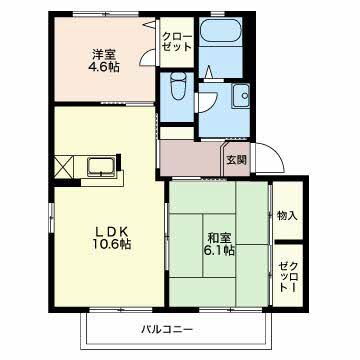 グランシード中川Ｉ 2階 2LDK 賃貸物件詳細