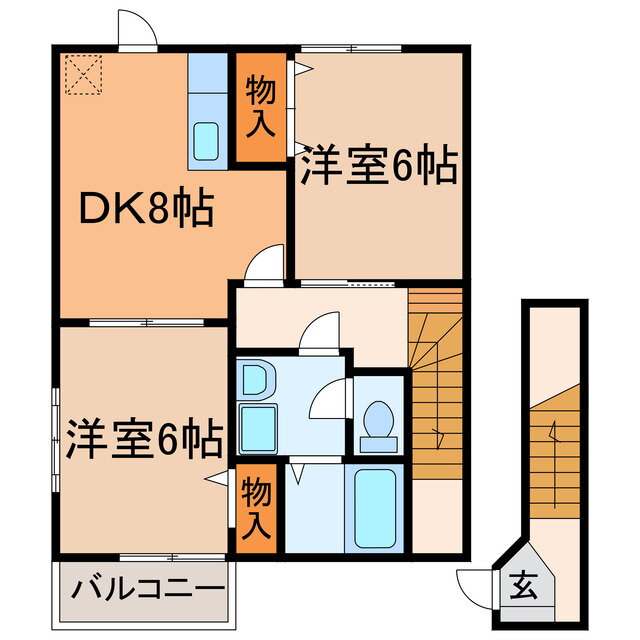 愛知県春日井市気噴町２ 高蔵寺駅 2DK アパート 賃貸物件詳細