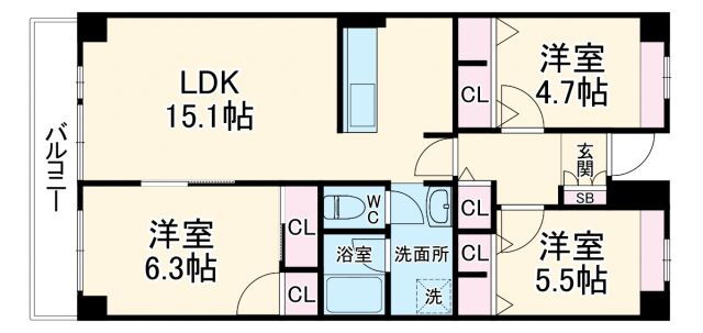 千葉県船橋市夏見５ 船橋駅 3LDK マンション 賃貸物件詳細