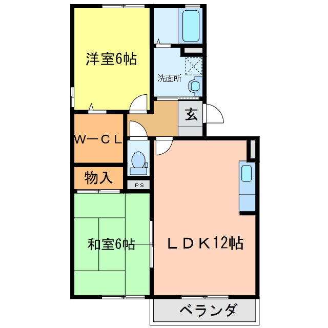徳島県徳島市三軒屋町外 2LDK アパート 賃貸物件詳細