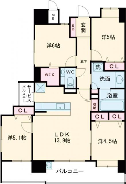 アクタス籠町グランミライ 4階 4LDK 賃貸物件詳細