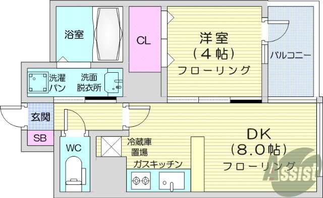 宮城県仙台市宮城野区西宮城野 榴ケ岡駅 1DK マンション 賃貸物件詳細