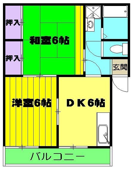 サンキャッスルＡ棟 2階 2DK 賃貸物件詳細