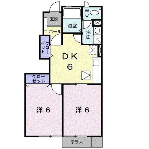 コモド・タウン・Ｍ－Ａ 1階 2DK 賃貸物件詳細