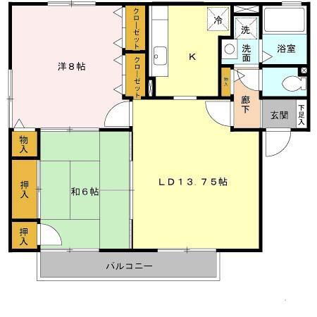 クレールコート立花 2階 2LDK 賃貸物件詳細