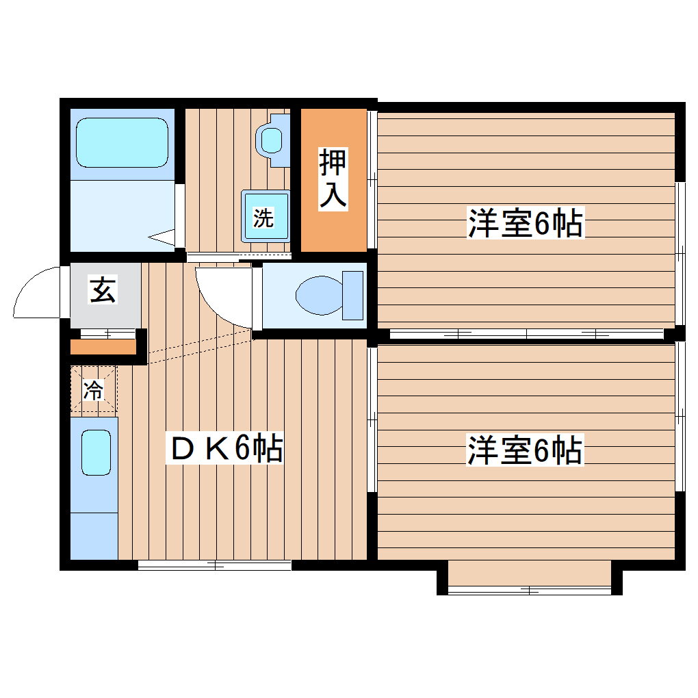 第２レジデンス中央 2階 2DK 賃貸物件詳細