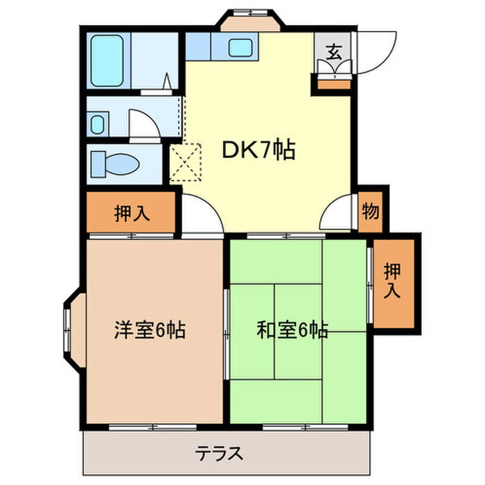 埼玉県越谷市北越谷１ 北越谷駅 2DK アパート 賃貸物件詳細