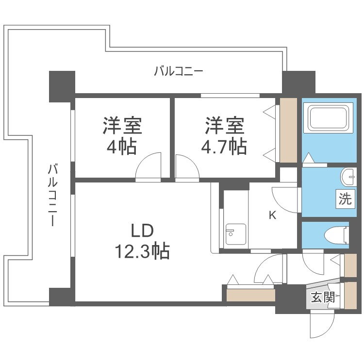 北海道札幌市中央区北三条東３ バスセンター前駅 2LDK マンション 賃貸物件詳細