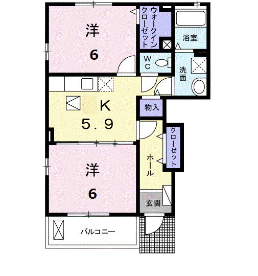 熊本県八代市郡築一番町 八代駅 2DK アパート 賃貸物件詳細