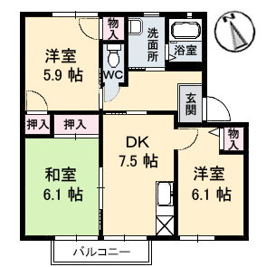 鳥取県鳥取市南安長２ 湖山駅 3DK アパート 賃貸物件詳細