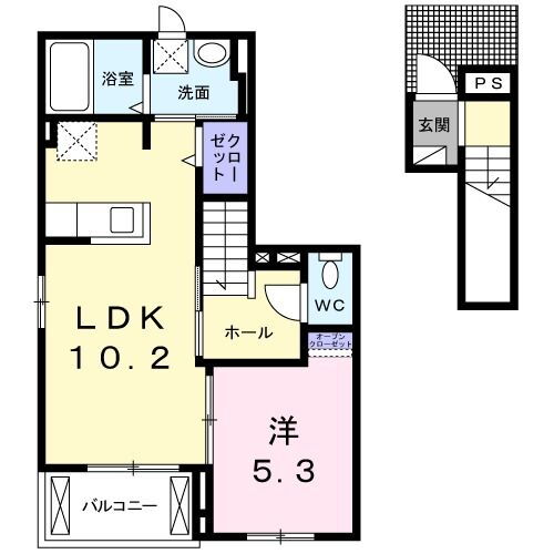 群馬県高崎市福島町 井野駅 1LDK アパート 賃貸物件詳細