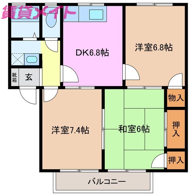 三重県桑名市大字西別所 蓮花寺駅 3DK アパート 賃貸物件詳細
