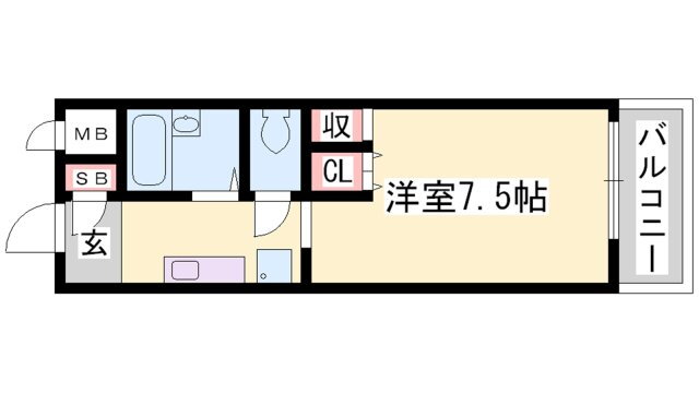 兵庫県姫路市城北新町１ 野里駅 1K マンション 賃貸物件詳細