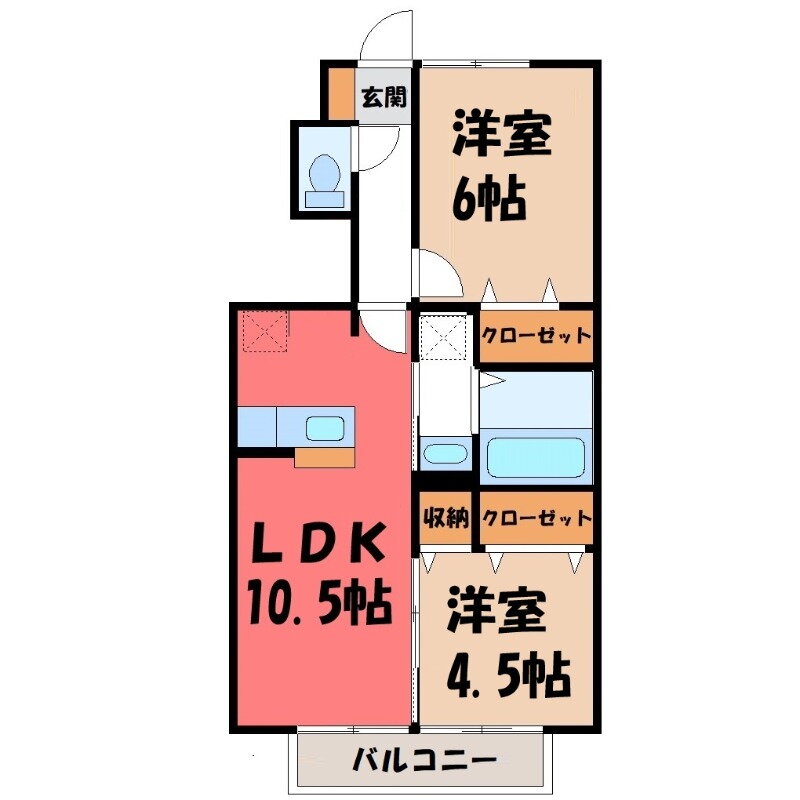群馬県前橋市下大島町 駒形駅 2LDK アパート 賃貸物件詳細