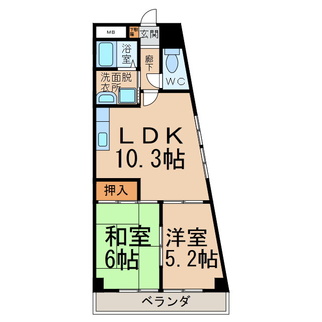 愛知県小牧市新町２ 小牧駅 2LDK マンション 賃貸物件詳細