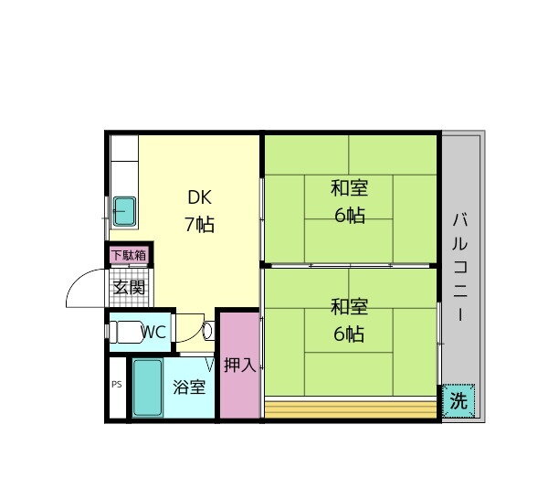 ハイツ小嶋 3階 2DK 賃貸物件詳細