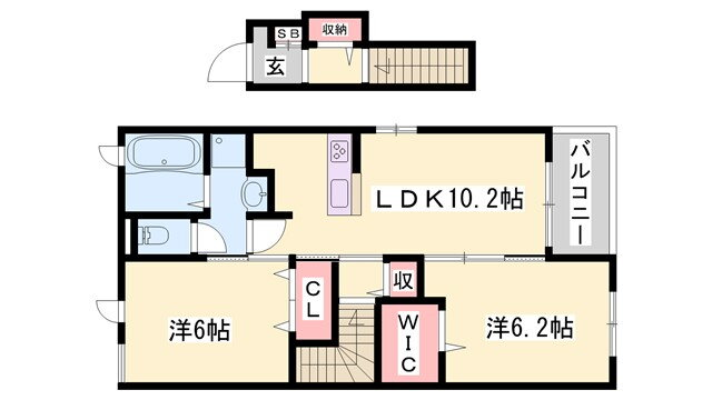 兵庫県姫路市花田町勅旨 東姫路駅 2LDK アパート 賃貸物件詳細