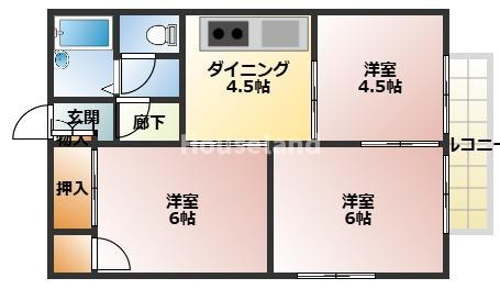 セジュール三浦 2階 3DK 賃貸物件詳細