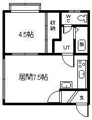 北海道旭川市永山一条２３ 旭川駅 1DK アパート 賃貸物件詳細