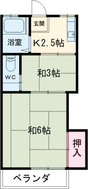 東京都府中市幸町２ 府中駅 2K アパート 賃貸物件詳細