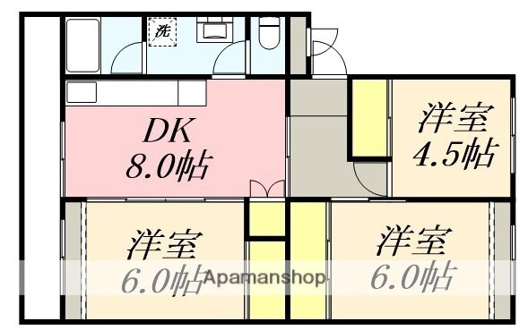 北海道函館市美原４ 五稜郭公園前駅 3DK マンション 賃貸物件詳細