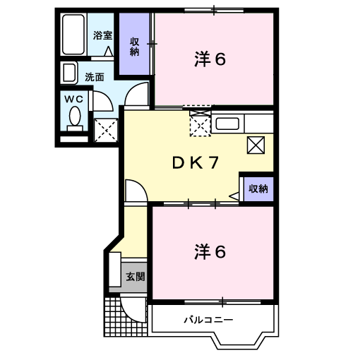 群馬県館林市花山町 館林駅 2DK アパート 賃貸物件詳細