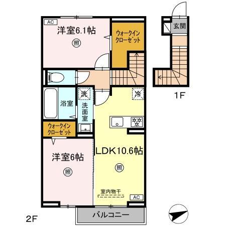Ｄ－ｒｅｓｅｎａ古川ＩＩ 2階 2LDK 賃貸物件詳細