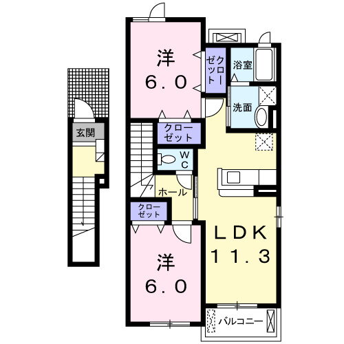 栃木県小山市犬塚８ 小山駅 2LDK アパート 賃貸物件詳細