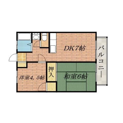 サンシティ西田 1階 2DK 賃貸物件詳細