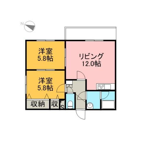 北海道札幌市白石区北郷五条６ 白石駅 2LDK マンション 賃貸物件詳細