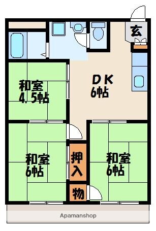 福岡県古賀市今の庄１ 古賀駅 3DK アパート 賃貸物件詳細