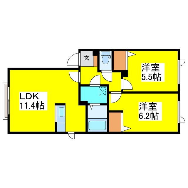 北海道札幌市東区北四十七条東１５ 栄町駅 2LDK アパート 賃貸物件詳細
