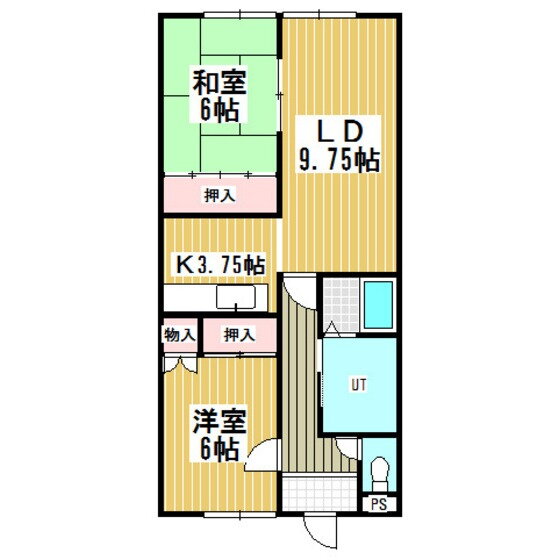 北海道登別市桜木町３ 幌別駅 2LDK アパート 賃貸物件詳細