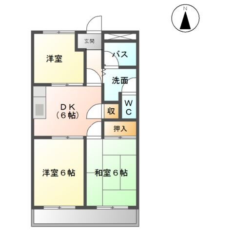 オレンジハイツ 2階 3DK 賃貸物件詳細