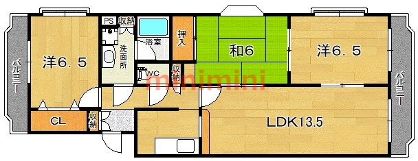 大阪府茨木市蔵垣内２ 千里丘駅 3LDK マンション 賃貸物件詳細