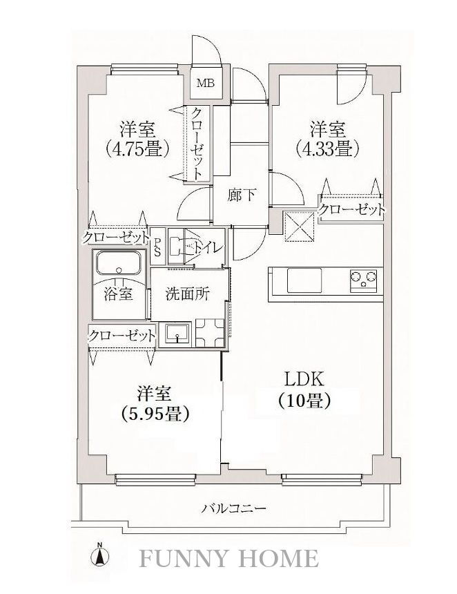 東京都目黒区中町１ 学芸大学駅 3LDK マンション 賃貸物件詳細