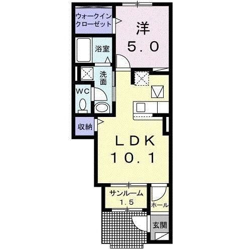 エストレージャ北鬼柳Ｃ 1階 1LDK 賃貸物件詳細