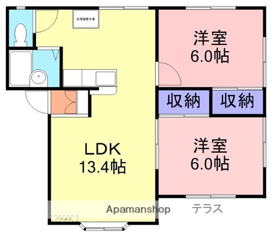 鳥取県米子市福市 米子駅 2LDK アパート 賃貸物件詳細