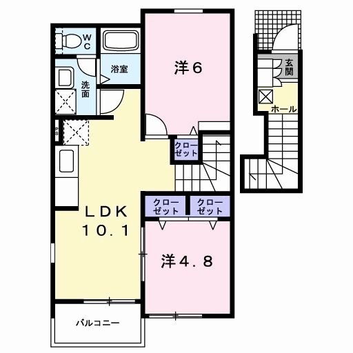 シャルマン杉Ｂ 2階 2LDK 賃貸物件詳細