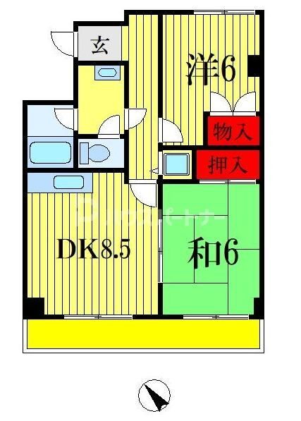 千葉県千葉市中央区道場北２ 東千葉駅 2DK マンション 賃貸物件詳細