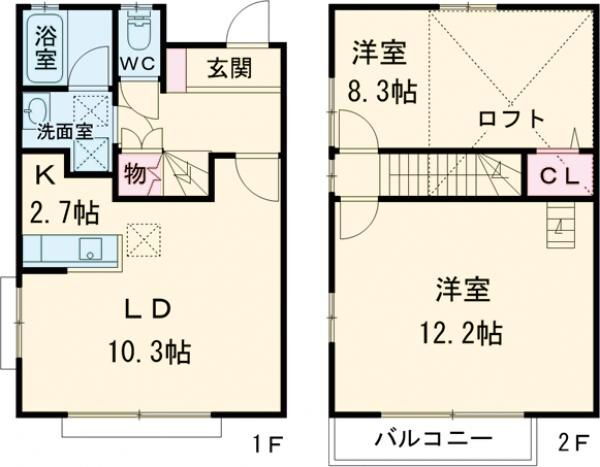 栃木県宇都宮市清住３ 東武宇都宮駅 2LDK 一戸建て 賃貸物件詳細