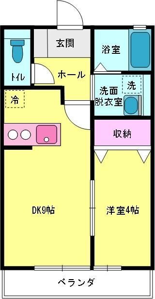 エバーグリーン壱番館 1階 1DK 賃貸物件詳細