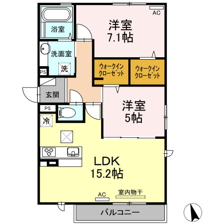 鳥取県米子市新開７ 三本松口駅 2LDK アパート 賃貸物件詳細